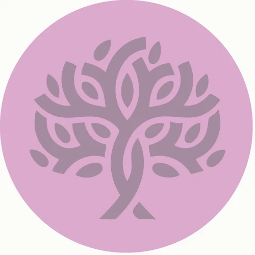 The AmbryLov scent-world icon: a tree inside a violet circle.