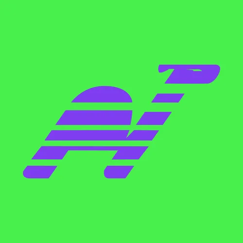 The Purple Camel social avatar: the violet camel mark centred on a lime-green square.