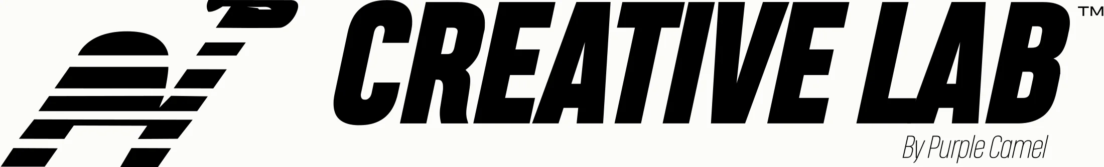 The Creative Lab wordmark beside the camel mark, with “By Purple Camel” beneath.